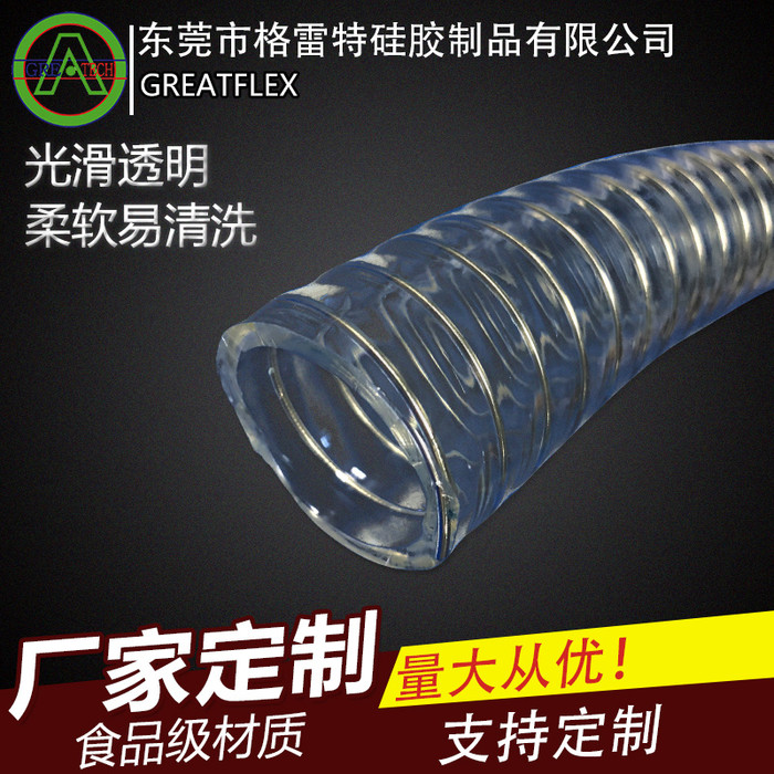 GREATFLEX食品级耐高压pvc带钢丝软管透明塑料管内径25mmPC10