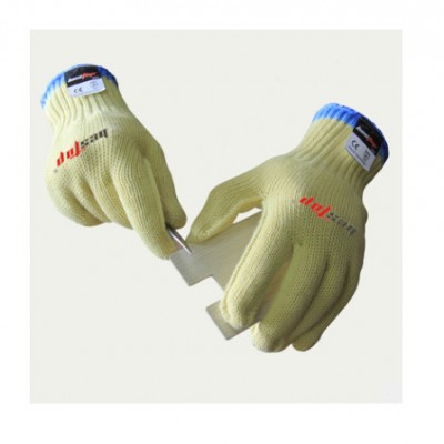 B5025 进口芳纶耐磨耐切割手套EN388标准5级带钢丝手套 防割手套