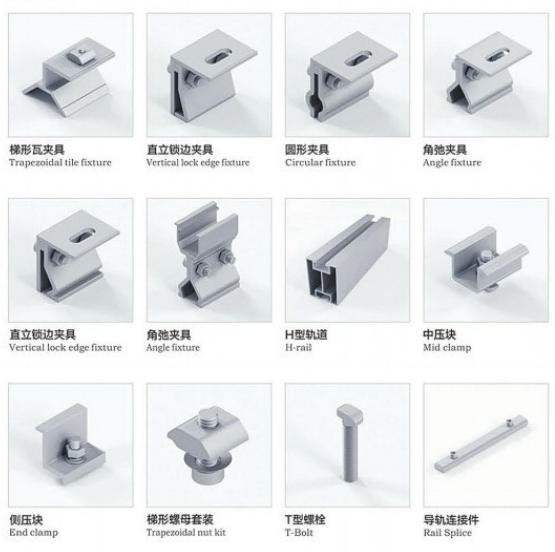 太阳能板光伏支架 新能源铝型材支架配件可支持定制图5